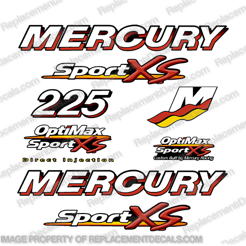 Mercury 225 Sport XS Optimax Decal Kit mercury, optimax, sport, xs, decal, kit, 225, 250, INCR10Aug2021