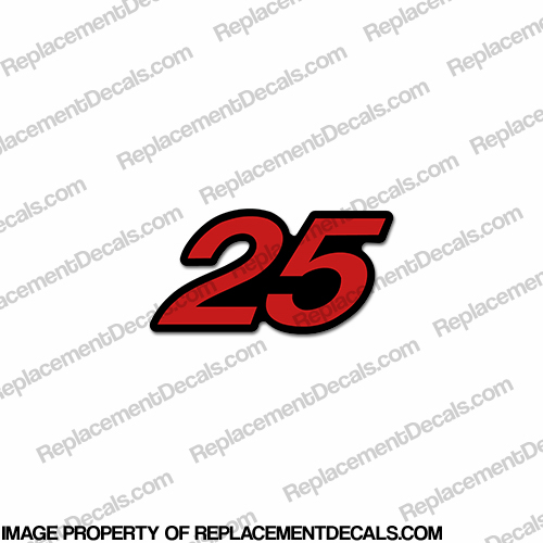 Mercury Single "25" Decal - Red INCR10Aug2021