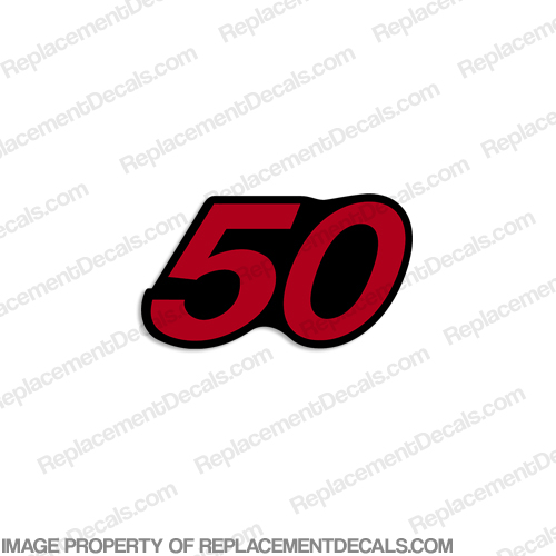Mercury Single "50" Decal - Red INCR10Aug2021