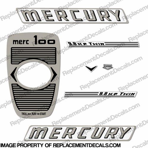 Mercury 1961 9.8HP Outboard Engine Decals INCR10Aug2021