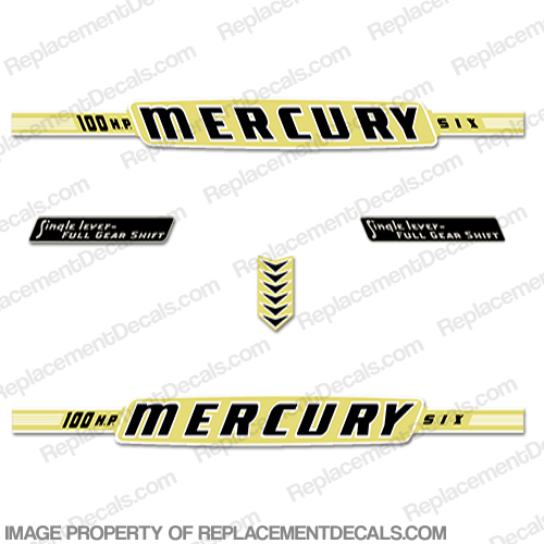 Mercury 1963 100HP Outboard Engine Decals INCR10Aug2021