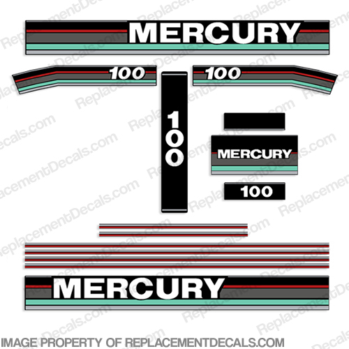 Mercury 1991 100HP Outboard Engine Decal 91, 100 hp, INCR10Aug2021