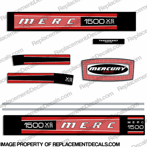 Mercury 1976 1500XS (150hp) Outboard Decal Kit INCR10Aug2021