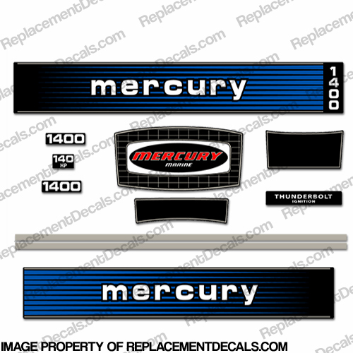Mercury 1978 140HP Outboard Engine Decals INCR10Aug2021