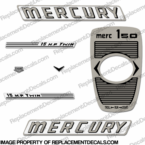 Mercury 1961 15HP Outboard Engine Decals INCR10Aug2021