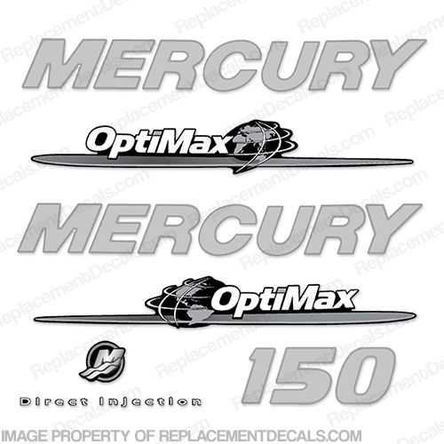 Mercury 150hp Decal Kit - Custom Design (Chrome/Silver) INCR10Aug2021