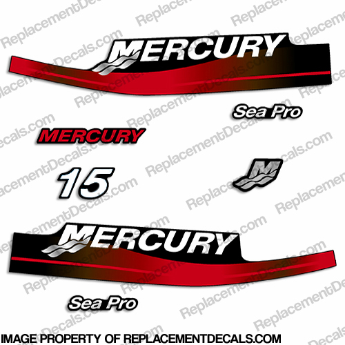 Mercury 15hp SeaPro Decals (Red) INCR10Aug2021