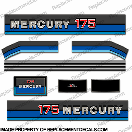 Mercury 1980 175HP Outboard Engine Decals INCR10Aug2021