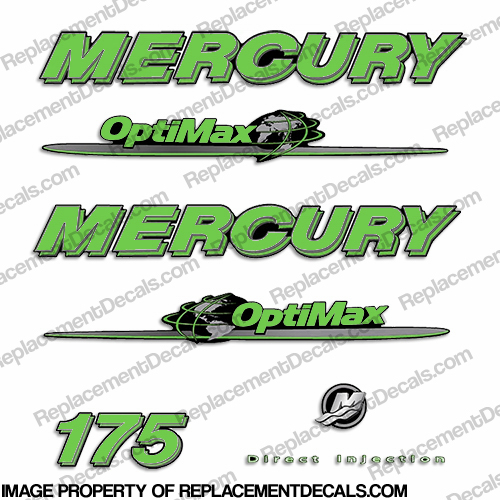 Mercury 07-08 175hp Optimax Decal Kit - Lime Green INCR10Aug2021