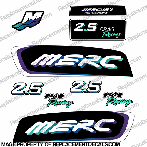 Mercury 2.5 Liter EFI Racing Decal Kit - Custom Teal/Blue/Purple INCR10Aug2021