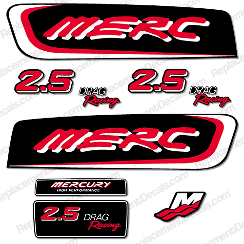 Mercury 2.5 Liter EFI Racing Decal Kit - Custom Red INCR10Aug2021