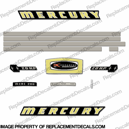Mercury 1965 20HP Outboard Engine Decals INCR10Aug2021
