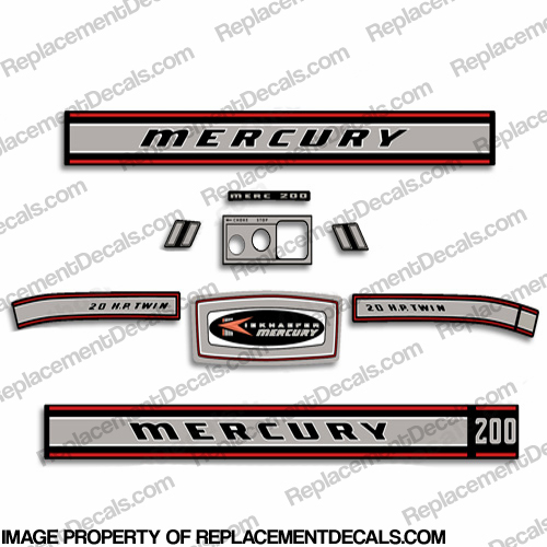 Mercury 1967 20HP Outboard Engine Decals INCR10Aug2021