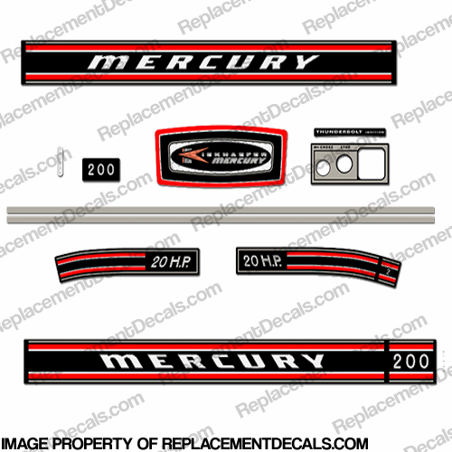 Mercury 1970 20HP Decal Kit INCR10Aug2021