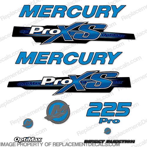 Mercury 225hp ProXS 2013+ Style Decals - Olympic Blue pro xs, optimax proxs, optimax pro xs, optimax pro-xs, pro-xs, 225 hp, INCR10Aug2021