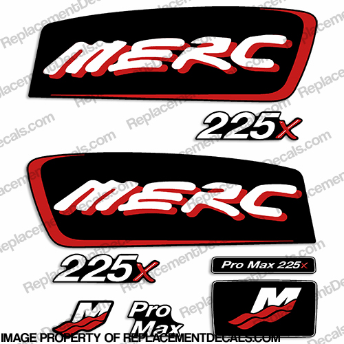 Mercury 225x ProMax Alien Cowl Decals - Custom Color Red pro. max, pro max, pro-max, INCR10Aug2021