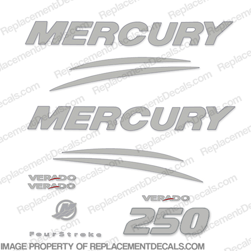 Mercury Verado 250hp Decal Kit - Chrome/Silver INCR10Aug2021