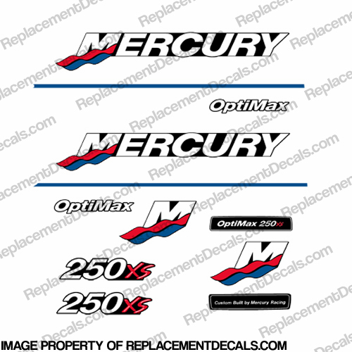 Mercury Custom 250xs Racing Decals - Red/Blue INCR10Aug2021