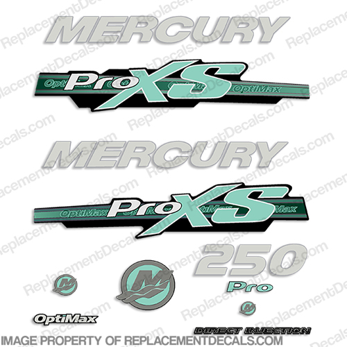 Mercury 250hp ProXS 2013+ Style Decals - Sea Foam pro xs, optimax proxs, optimax pro xs, optimax pro-xs, pro-xs, INCR10Aug2021