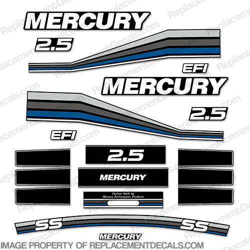 Mercury 260hp Racing 2.5L Decal Kit - Custom Blue INCR10Aug2021