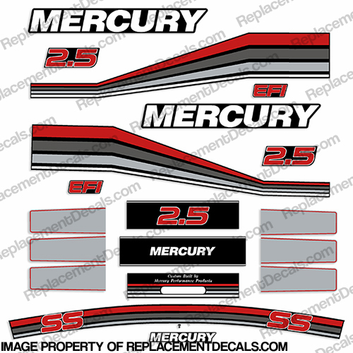 Mercury 260hp Racing 2.5L Decal Kit - Custom Red/Grey INCR10Aug2021