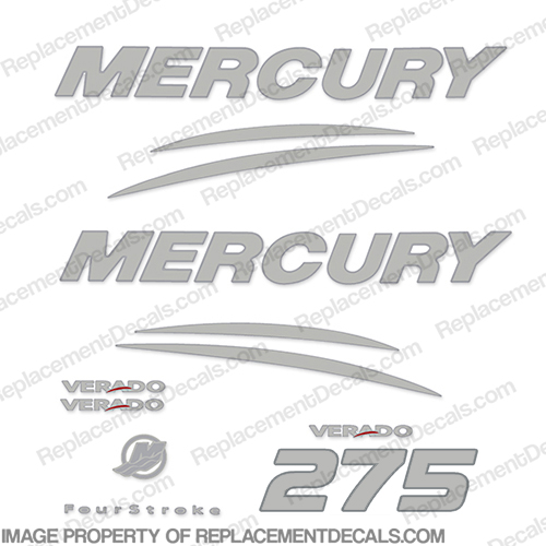 Mercury Verado 275hp Decal Kit - Chrome/Silver 275 hp, INCR10Aug2021