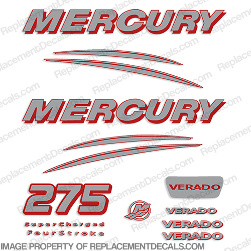 Mercury 275hp Verado Decals - 2 Color! INCR10Aug2021