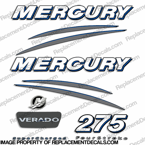 Mercury Verado 275hp Decal Kit - Blue INCR10Aug2021
