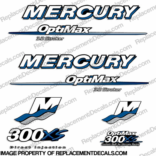 Mercury 300XS 3.2 Stroker Decal Kit - Custom Blue 300, 300-xs, 300 xs, xs, INCR10Aug2021