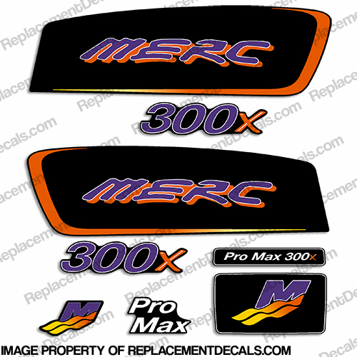Mercury 300x ProMax Decals - Purple/Orange pro. max, pro max, pro-max, INCR10Aug2021