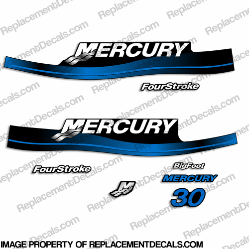 Mercury 30hp Four Stroke Decal Kit 1999-2006 (Blue) INCR10Aug2021