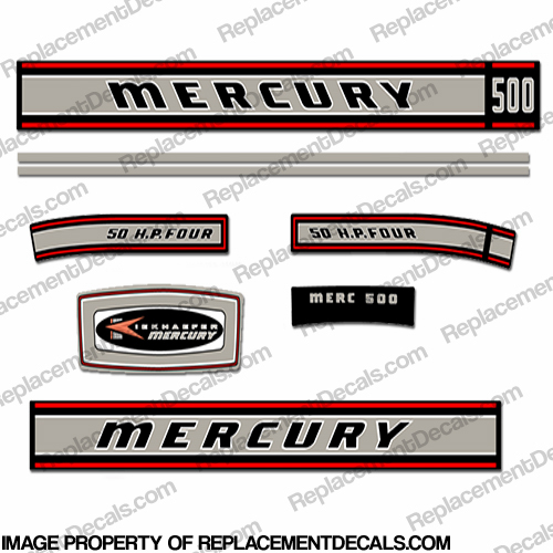 Mercury 1967 50HP Outboard Engine Decals INCR10Aug2021