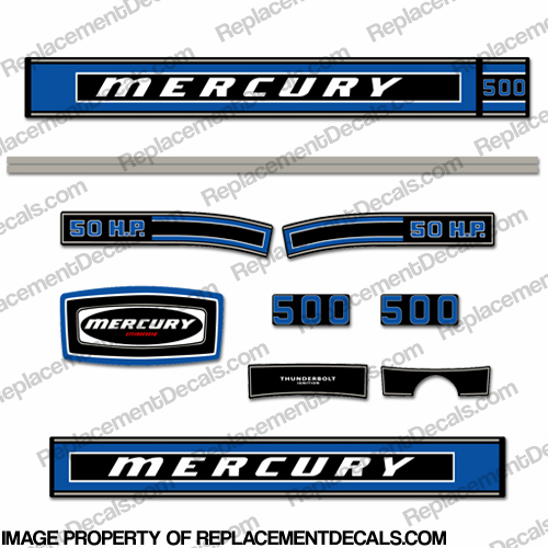 Mercury 1975 50HP Outboard Engine Decals INCR10Aug2021