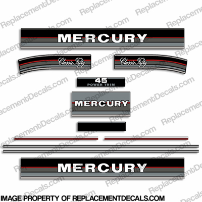 Mercury 1988 45HP "50 Classic" Outboard Engine Decals INCR10Aug2021