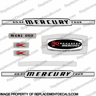 Mercury 1964 65HP Outboard Engine Decals INCR10Aug2021