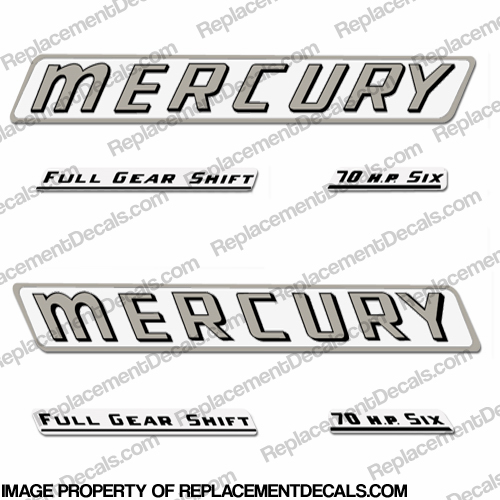 Mercury 1961 70HP Outboard Engine Decals INCR10Aug2021