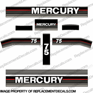 Mercury 1991 75hp Outboard Decals INCR10Aug2021