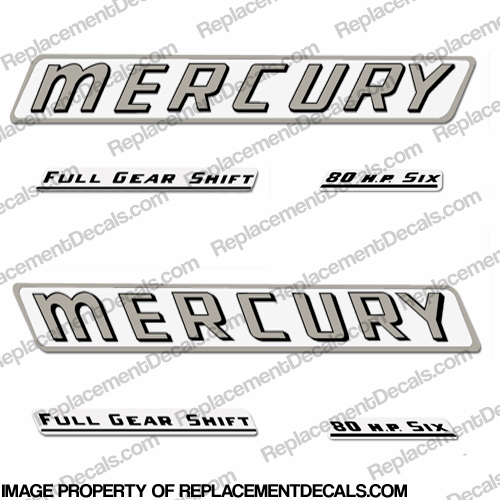 Mercury 1961 80HP Outboard Engine Decals INCR10Aug2021