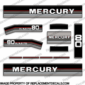 Mercury 1988 80HP Outboard Engine Decals INCR10Aug2021