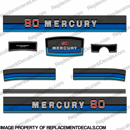 Mercury 1980 80hp Outboard Decals INCR10Aug2021