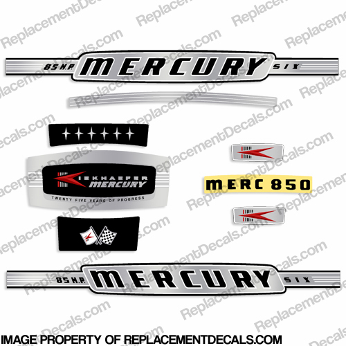 Mercury 1964 85HP Outboard Engine Decals INCR10Aug2021