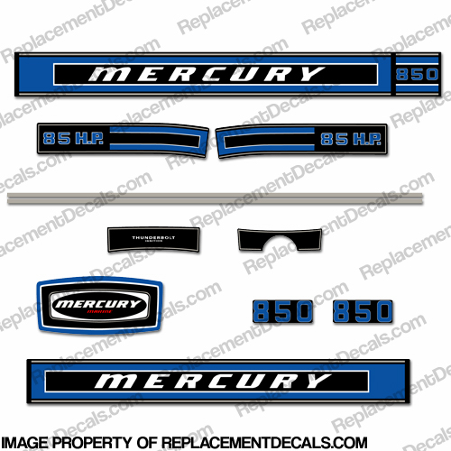 Mercury 1975 85HP Outboard Engine Decals INCR10Aug2021