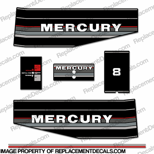 Mercury 1989 8HP Outboard Engine Decals INCR10Aug2021