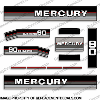 Mercury 1988 90HP Outboard Engine Decals INCR10Aug2021