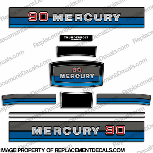 Mercury 1980 - 1982 90hp Outboard Decals INCR10Aug2021