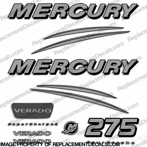 Mercury Verado 275hp Decal Kit - Silver INCR10Aug2021
