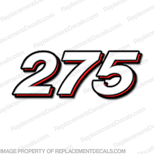 Mercury Verado "275" Decal - Rear Decal INCR10Aug2021