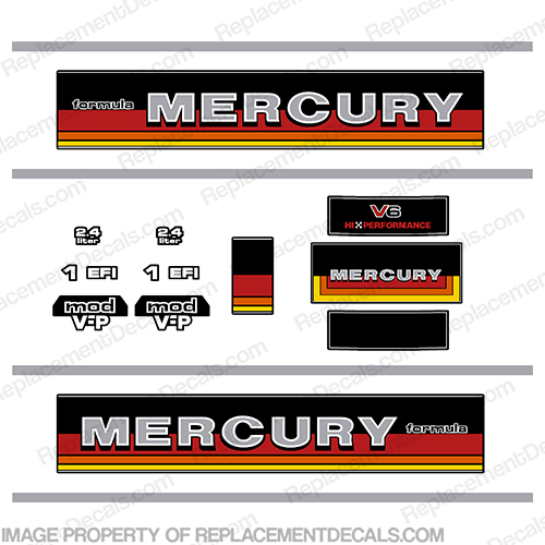 Mercury Formula 1 2.4 Litre MOD VP Decal Kit liter, litre, racing, mercury, mod1, mod, Formula, INCR10Aug2021