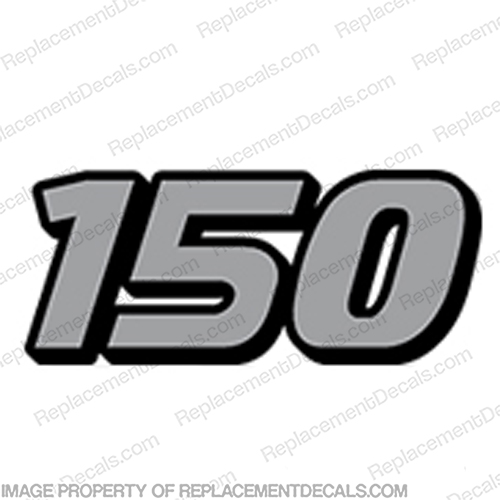 Mercury Verado "150" Decal - Rear Decal (Custom Silver) INCR10Aug2021