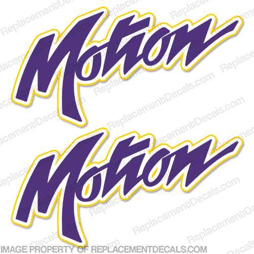 Motion Catamaran Boat Logo Decal (set of 2) - Yellow/Purple edge, water, color, yellow, purple, INCR10Aug2021